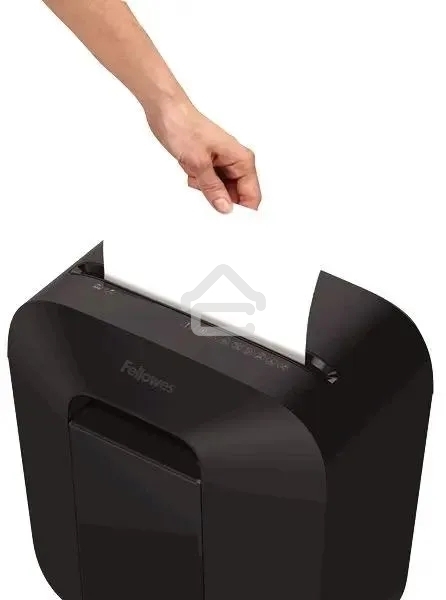 Шредер Fellowes PowerShred LX25 черный (секр.P-4)/перекрестный/6лист./11.5лтр./скрепки/скобы/пл.карты