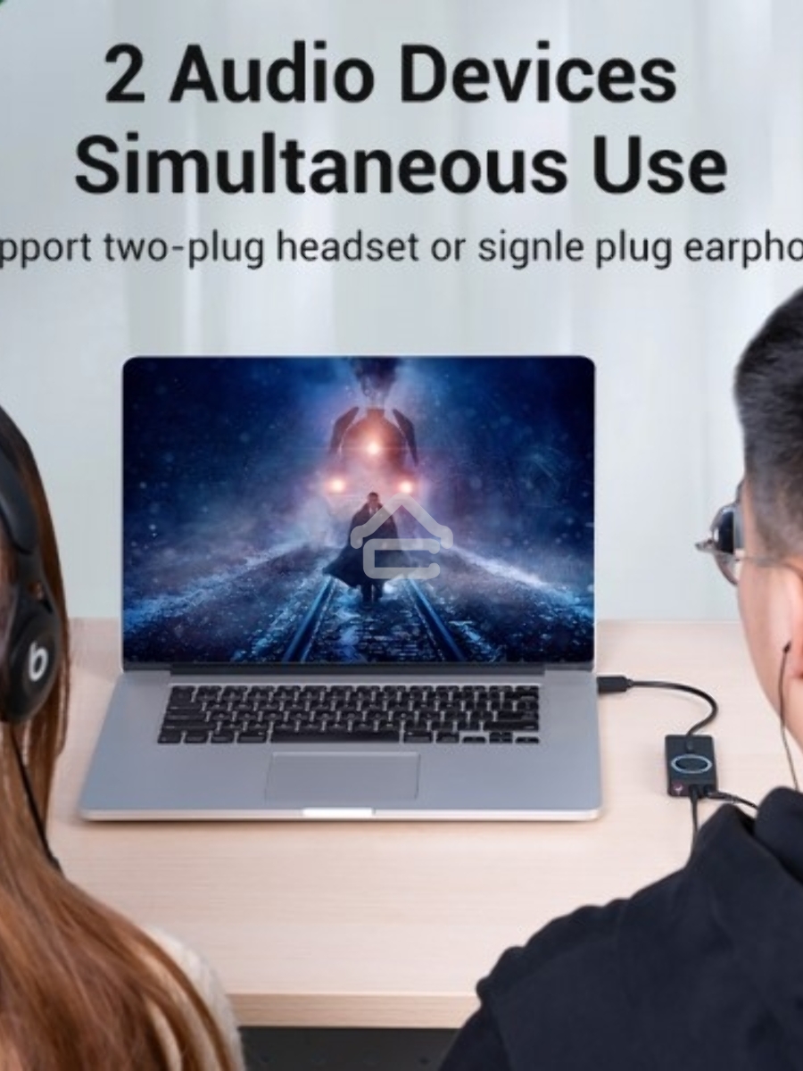 Внешняя звуковая карта Vention USB c регулятором громкости Черная