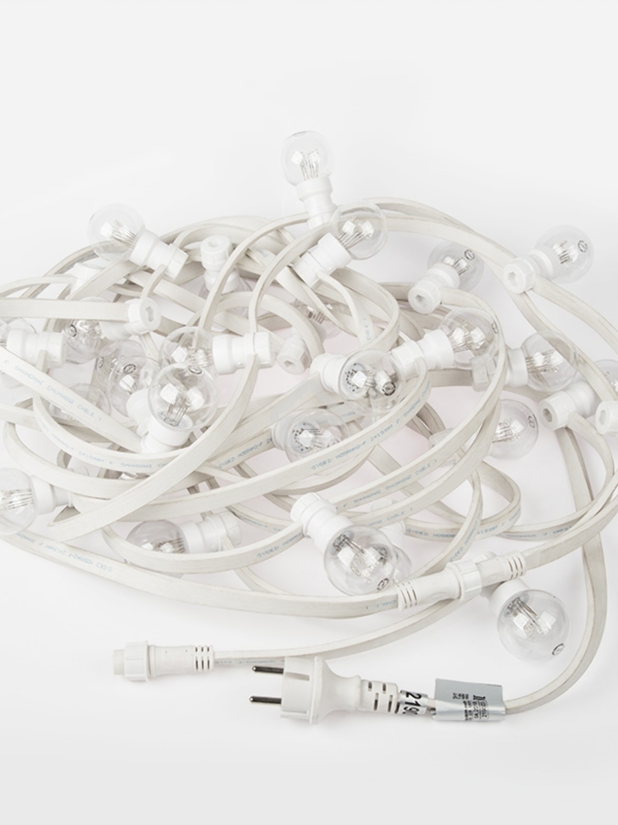 Гирлянда LED Galaxy Bulb String 10м, белый КАУЧУК, 25 ламп*6 LED КРАСНЫЕ, влагостойкая IP65