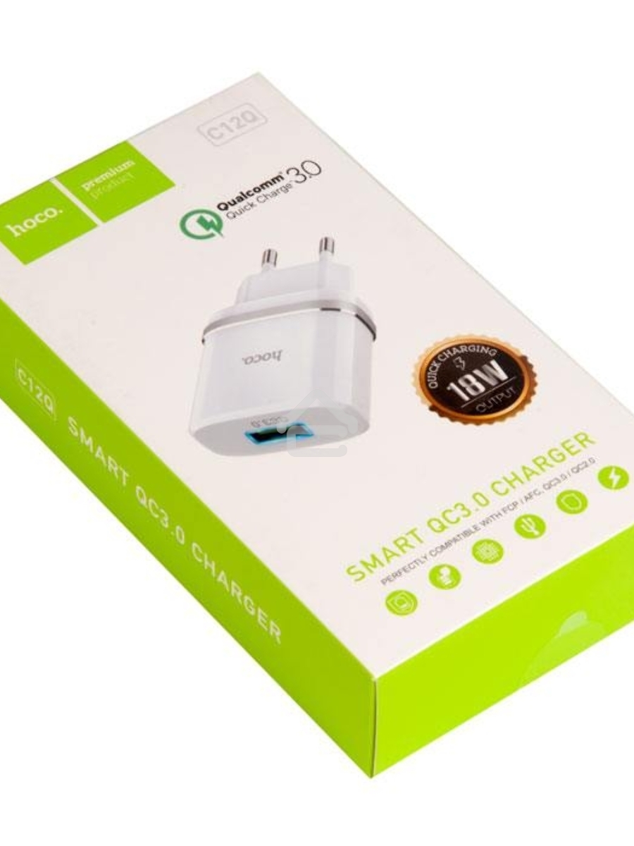 Сетевое ЗУ QC 3.0 HOCO HC-16262 C12Q 1 USB Выход: 5V_9V_12V, 18W белый