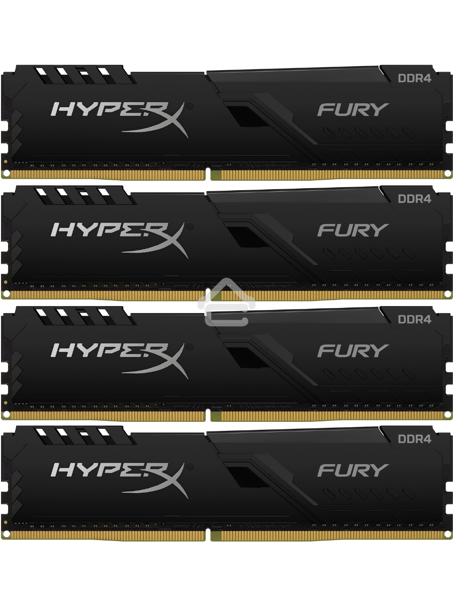 Оперативная память Kingston HyperX Fury, DDR4, 16GB (4x4GB), 3200MHz, CL16, DIMM, с радиатором