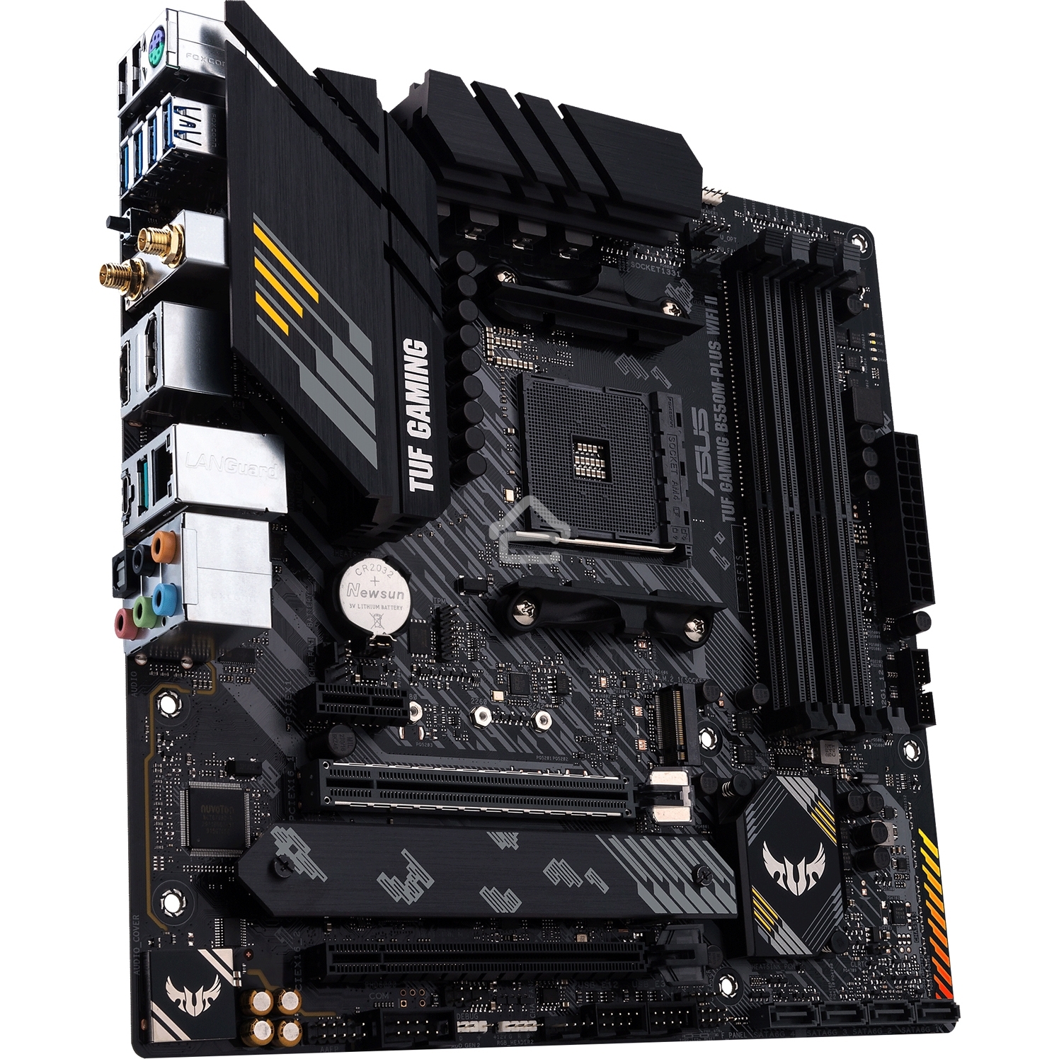 Материнская плата ASUS TUF GAMING B550M-PLUS WI-FI II, AM4, AMD B550, 4xDDR4, 4xSATA, 2xM.2, 1xPCIe 4.0 x16, 1xPCIe 3.0 x4, 1xPCIe x1, 1xDP, 1xHDMI, 1x 2.5Gb LAN, 1xUSB-C 3.2 Gen 2, 4xUSB-A 3.2 Gen 1, 2xUSB-A 2.0, 5x3.5 мм, TOSLINK, 7.1, mATX