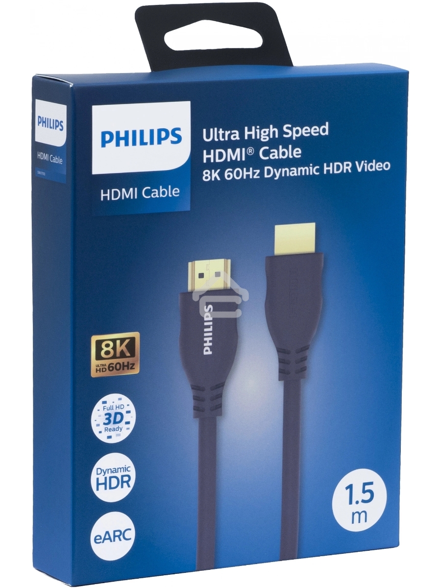 Кабель аудио-видео Philips 8K 60 Гц Ultra HD HDMI (m)/HDMI (m) 1.5м. позолоч.конт. серый