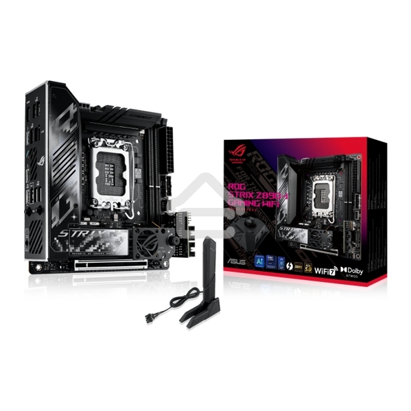 Материнская плата ASUS ROG STRIX Z890-I GAMING WIFI, LGA1851, Intel Z890, 2xDDR5, 2xSATA, 2xM.2, 1xPCI-E 5.0 x16, 1xHDMI, 2xThunderbolt 4, 1x2.5Gb LAN, 9xUSB-A, 1xUSB-C, 5.1, Mini-ITX