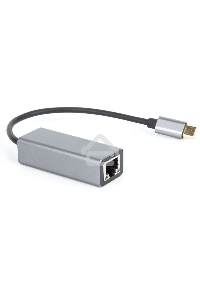 Кабель-переходник USB 3.1 Type-C -->RJ-45 1000Mbps Ethernet, Aluminum Shell, 0.15м VCOM <DU320M>