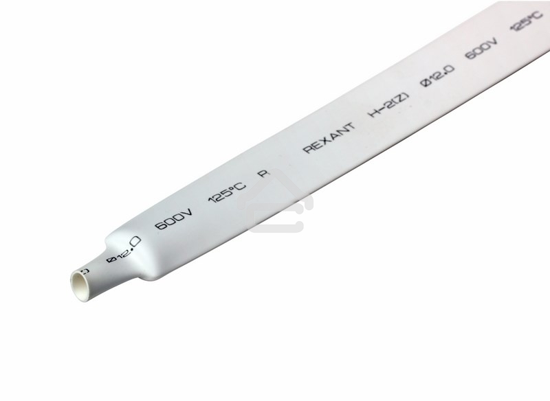 Термоусаживаемая трубка Rexant 12,0/6,0 мм, белая, упаковка 50 шт. по 1 м