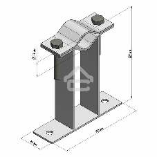 Кронштейн для мачт Rexant плоский П-образный, 20 см