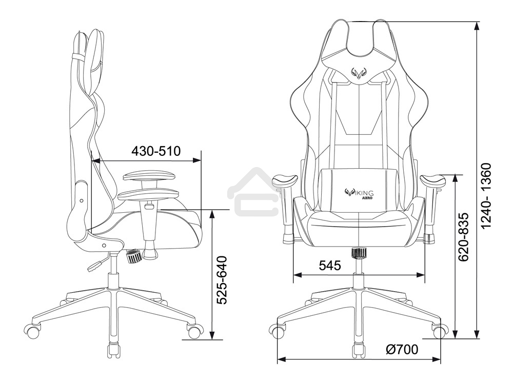 Кресло игровое Бюрократ VIKING 5 AERO BLUE черный/синий искусственная кожа