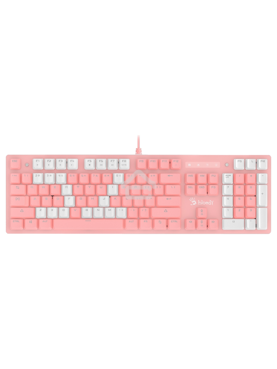 Клавиатура A4Tech Bloody B800 Dual Color проводная USB розовый/белый