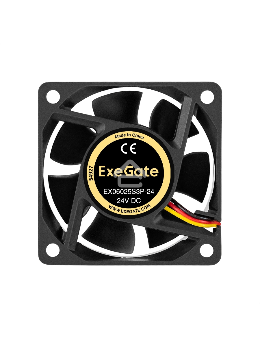Вентилятор для корпуса ExeGate EX06025S3P-24 черный, 60 мм, 5000 об/мин, 34.5 дБ, 3 pin