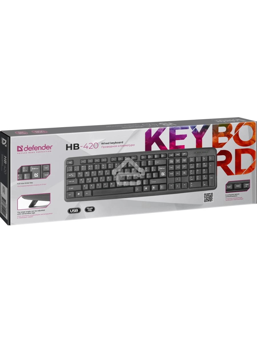 Клавиатура Defender HB-420 проводная, USB, черный