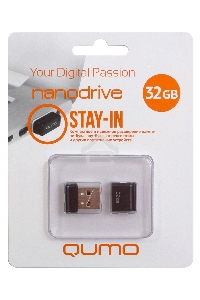 Флэш Диск USB 2.0 QUMO 32GB NANO QM32GUD-NANO-B Black