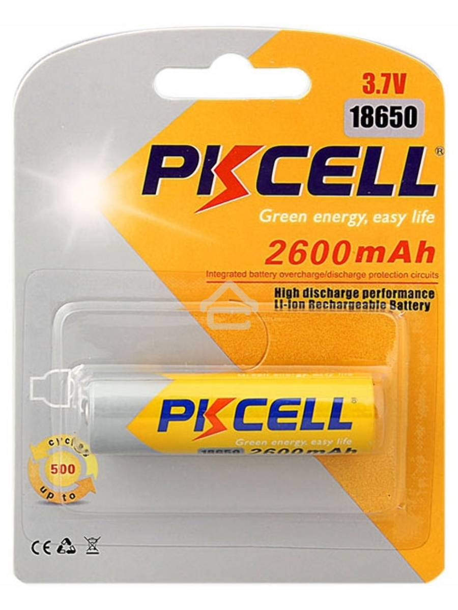 Литий-ионный аккумулятор PKCELL 18650 2600-1B тип - 18650 1 шт в блистере, без защиты