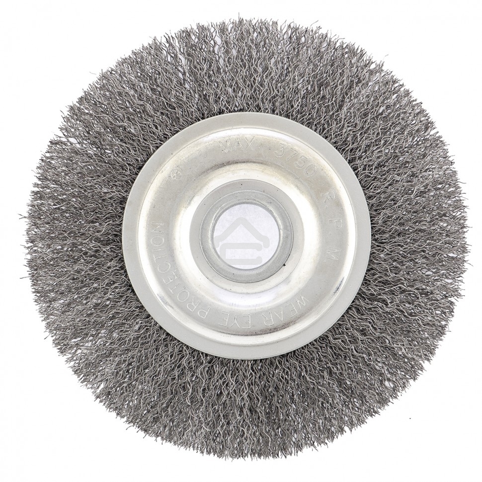 Щетка для УШМ Сибртех 150 мм, посадка 22,2 мм, Плоская, витая проволока 0,3 мм