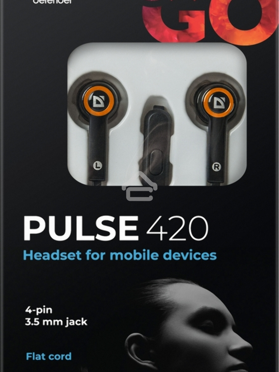 Наушники Defender Pulse 420 черный/оранжевый