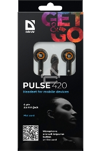 Наушники Defender Pulse 420 черный/оранжевый