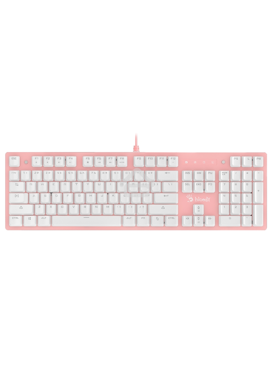 Клавиатура A4Tech Bloody B800 Dual Color проводная USB розовый/белый