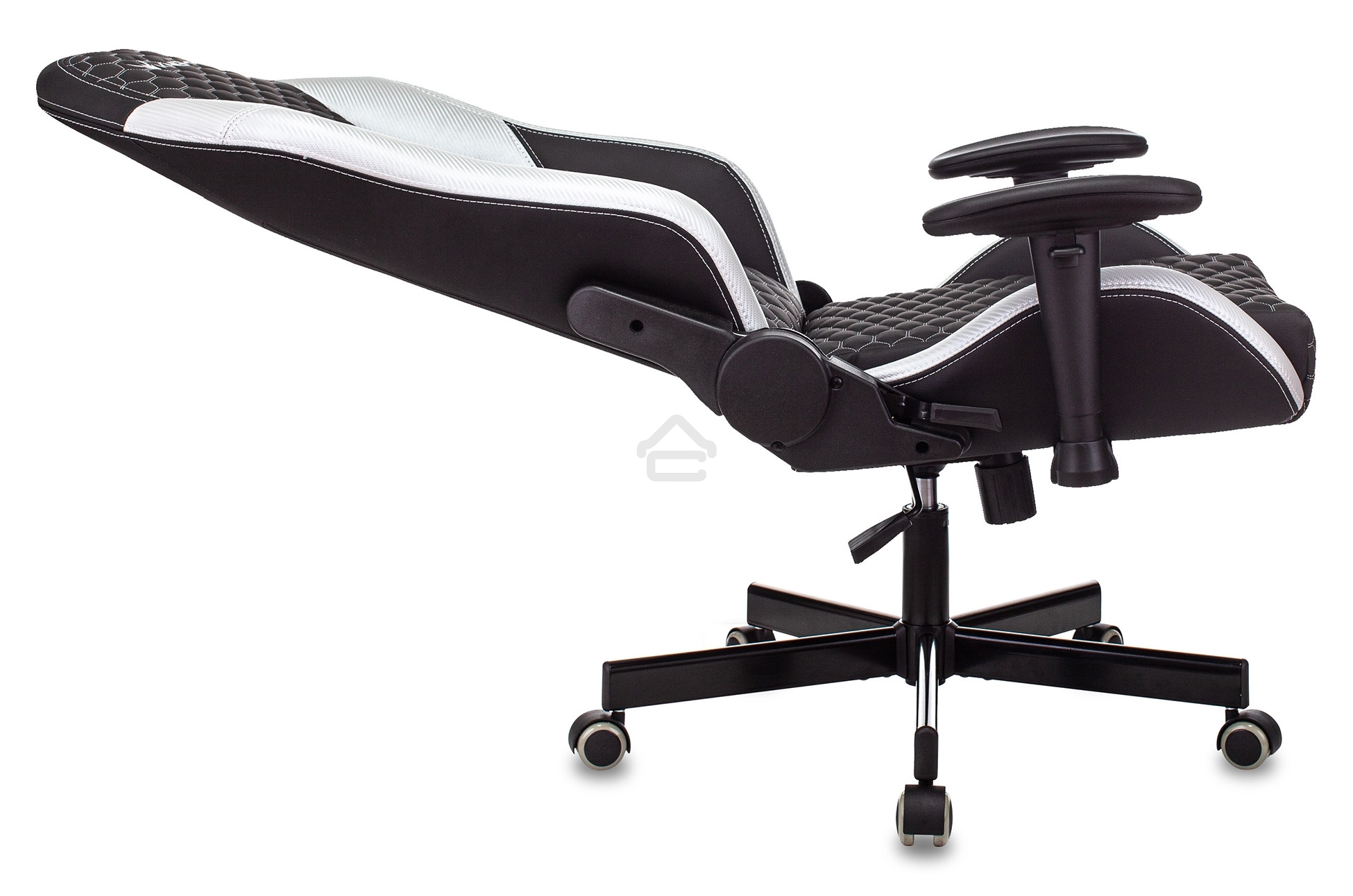 Кресло игровое Knight Neon черный/серебряный соты эко.кожа с подголов. крестовина металл