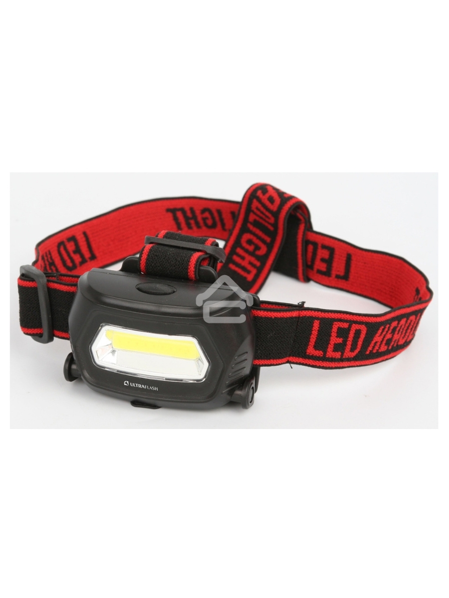Фонарь налобный Ultraflash LED5359 (аккум 5В черный COB 3 Ватт, 3 реж.,пласт.,бокс)