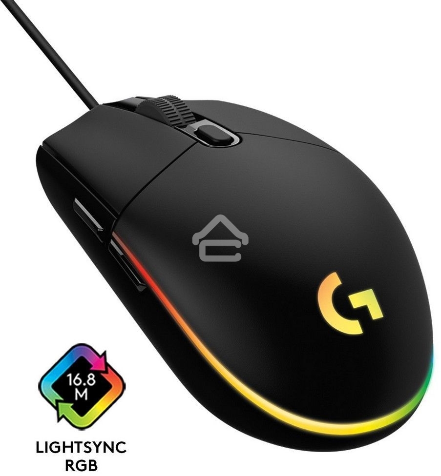 Мышь проводная Logitech G102 LIGHTSYNC черный, 8000 dpi, USB, кнопки - 6