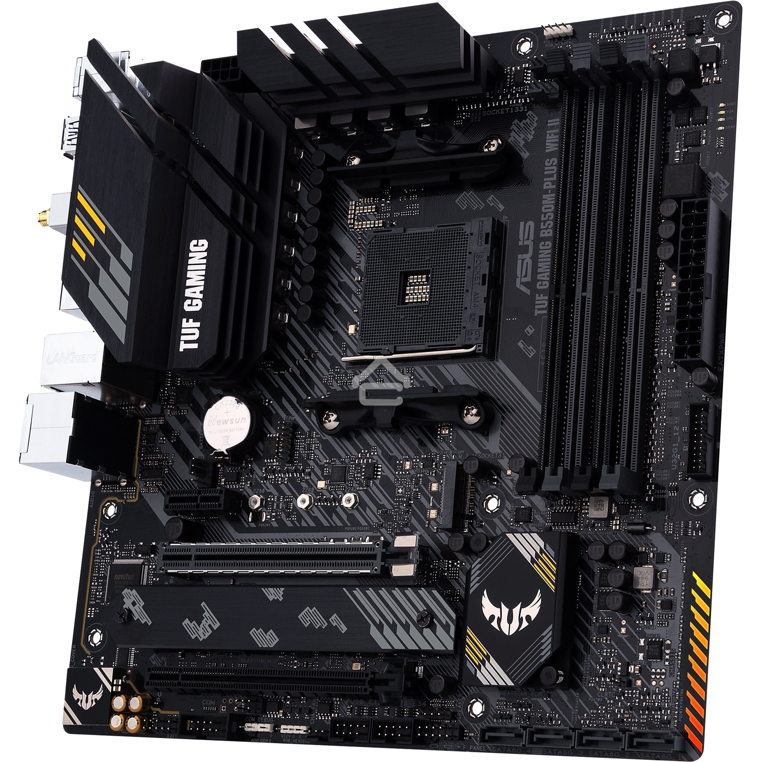 Материнская плата ASUS TUF GAMING B550M-PLUS WI-FI II, AM4, AMD B550, 4xDDR4, 4xSATA, 2xM.2, 1xPCIe 4.0 x16, 1xPCIe 3.0 x4, 1xPCIe x1, 1xDP, 1xHDMI, 1x 2.5Gb LAN, 1xUSB-C 3.2 Gen 2, 4xUSB-A 3.2 Gen 1, 2xUSB-A 2.0, 5x3.5 мм, TOSLINK, 7.1, mATX