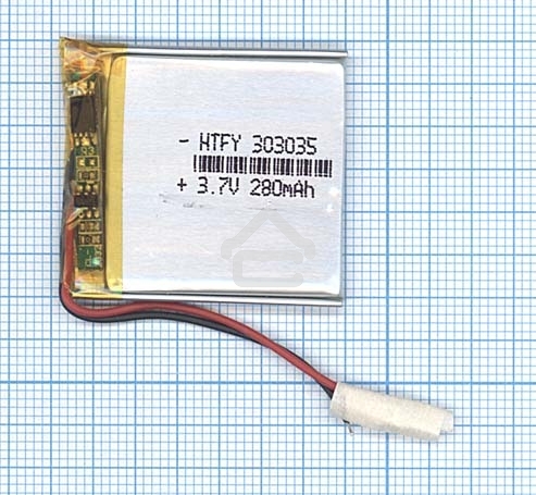 Аккумулятор Li-Pol (батарея) 3x30x35мм 2pin 3.7V/280mAh