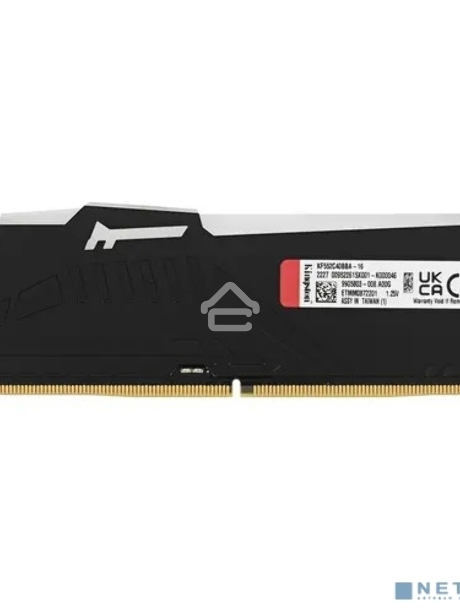 Оперативная память Kingston Fury Beast, DDR5, 16GB (1x16GB), 5200MHz, CL40, DIMM, с радиаторами, RGB, черный