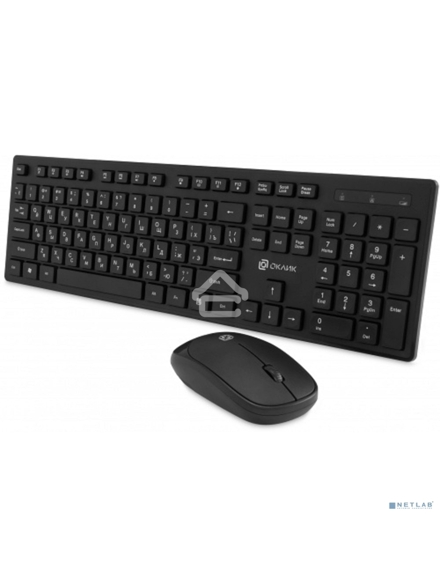 Клавиатура + мышь Оклик S255W клав:черный мышь:черный USB беспроводная Multimedia (1909361)