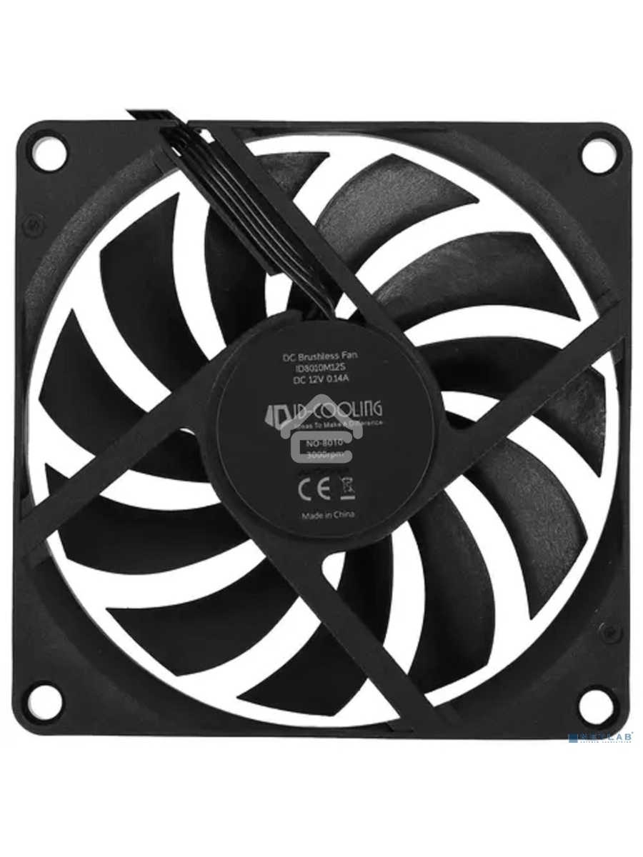 Вентилятор для корпуса ID-COOLING NO-8010-PWM черный 80мм 3000rpm 27.8db 4-pin