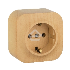 Розетка 1-м ОП Quteo 16А с заземл. дерево Legrand 782271