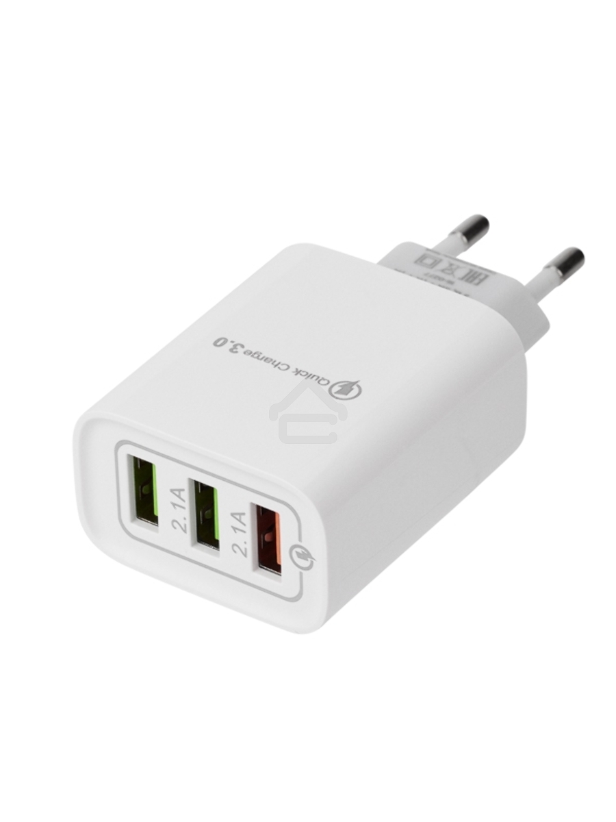 Сетевое зарядное устройство Rexant 3 x USB, 5V, 3 А + 1 А + 1 А, белый