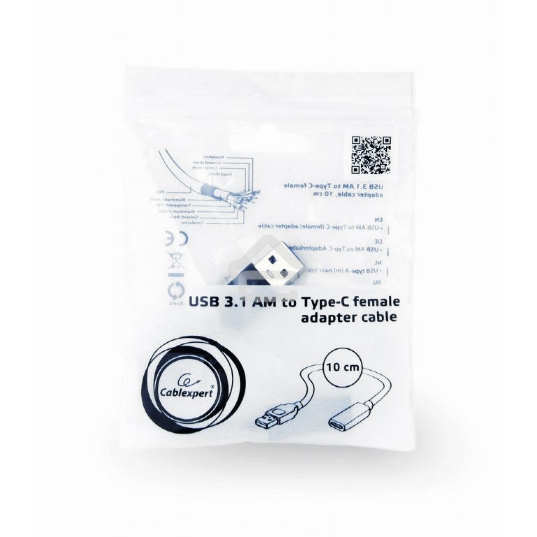 Переходник USB Cablexpert A-USB3-AMCF-01, USB 3.0M/USB Type-C, пакет