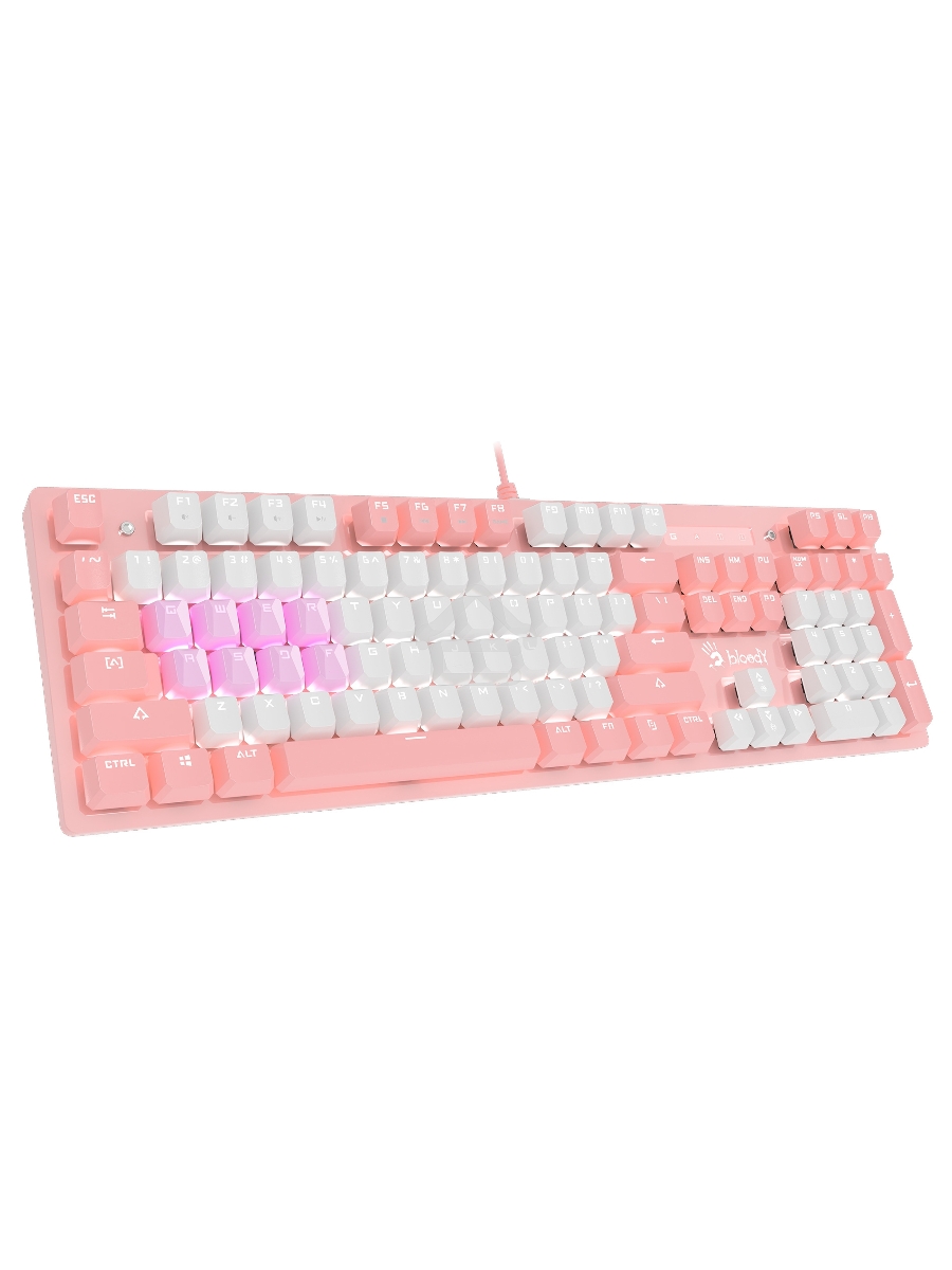 Клавиатура A4Tech Bloody B800 Dual Color проводная USB розовый/белый