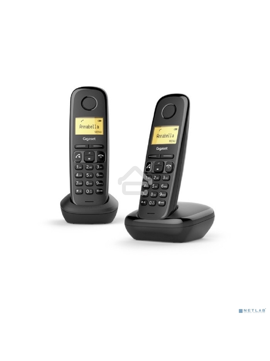 Р/Телефон Dect Gigaset A270 DUO RUS черный (труб. в компл.:2шт) АОН
