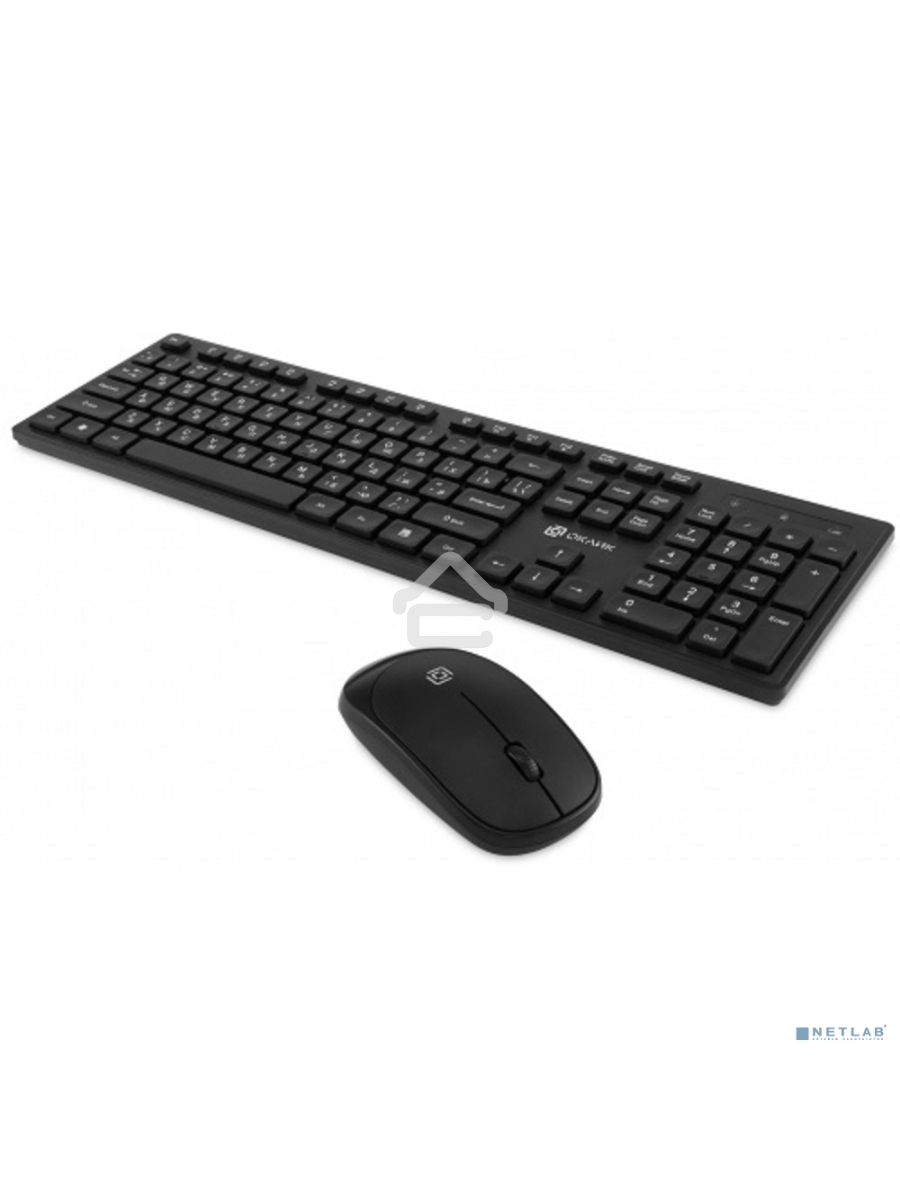 Клавиатура + мышь Оклик S255W клав:черный мышь:черный USB беспроводная Multimedia (1909361)