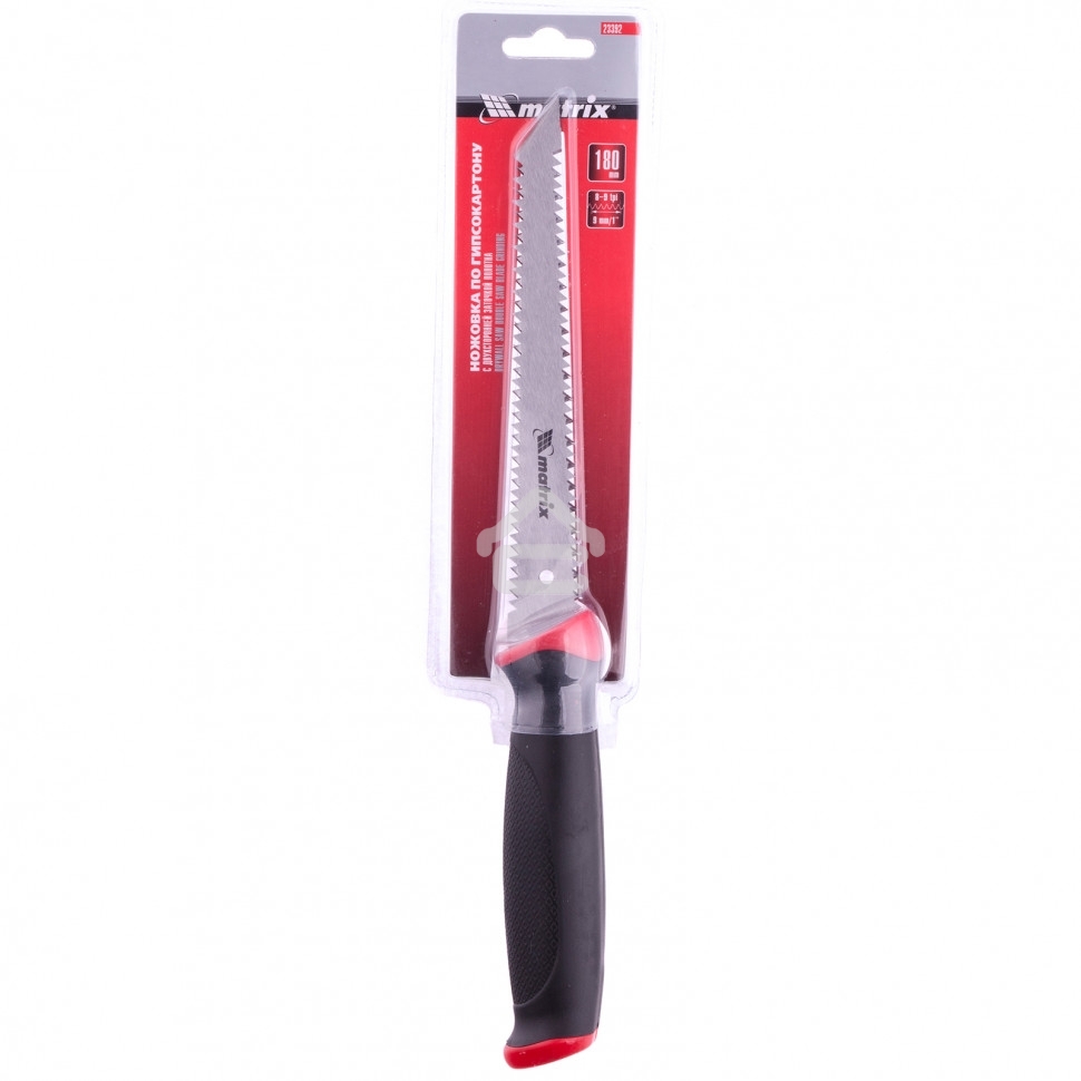 Ножовка Matrix по гипсокартону, 180 мм, две рабочие кромки полотна, двухкомпонентная рукоятка