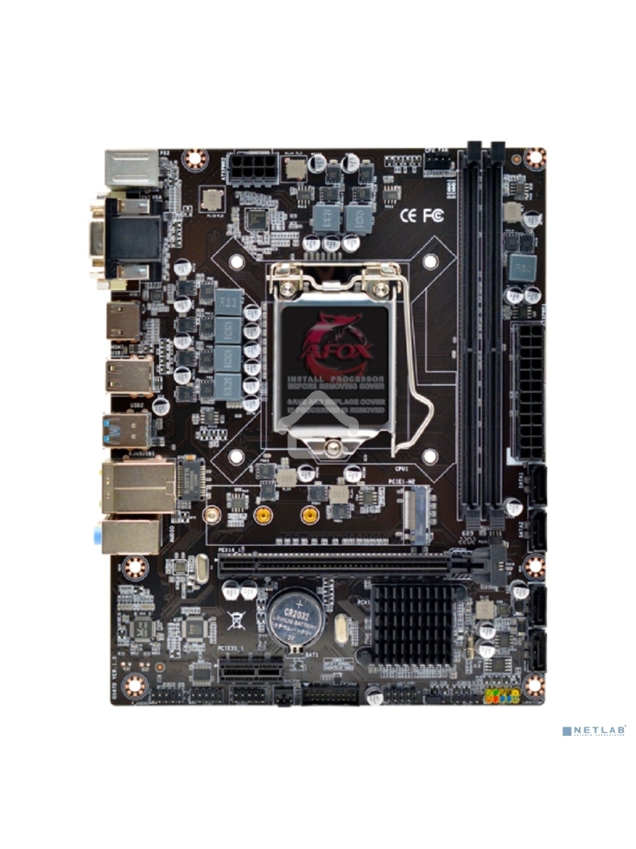 Материнская плата AFOX IH510-MA2-V2, LGA 1200, Intel H510, 2xDDR4, 4xSATA, 1xM.2, 1xPCIe 4.0/3.0 x16, 1xPCIe x1, 1xHDMI, 1xDVI, 1xVGA, 1x 1Gb LAN, 2xUSB-A 2.0, 2xUSB-A 3.2 Gen 1, 3x3.5 мм, 5.1, microATX