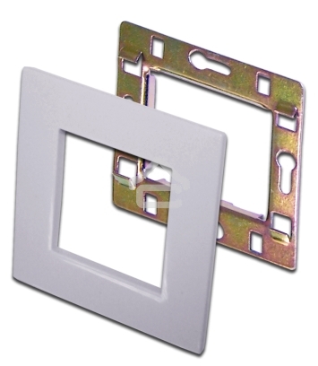 Рамка 1-постовая 45х45, с суппортом, белый