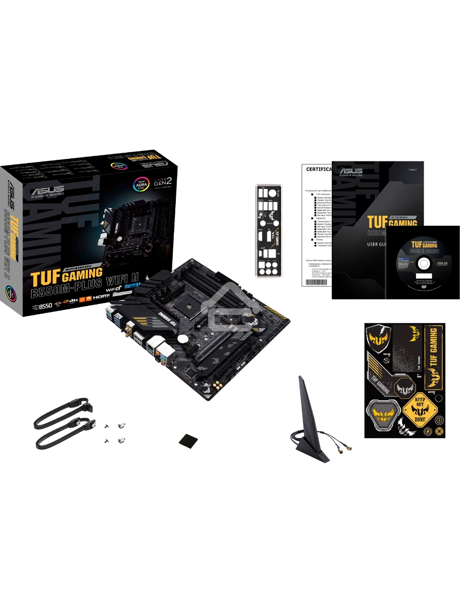 Материнская плата ASUS TUF GAMING B550M-PLUS WI-FI II, AM4, AMD B550, 4xDDR4, 4xSATA, 2xM.2, 1xPCIe 4.0 x16, 1xPCIe 3.0 x4, 1xPCIe x1, 1xDP, 1xHDMI, 1x 2.5Gb LAN, 1xUSB-C 3.2 Gen 2, 4xUSB-A 3.2 Gen 1, 2xUSB-A 2.0, 5x3.5 мм, TOSLINK, 7.1, mATX