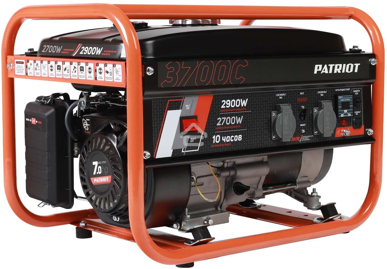 Электрогенератор бензиновый Patriot GRS 3700C, 2.9 кВт, 70 дБ, 40 кг