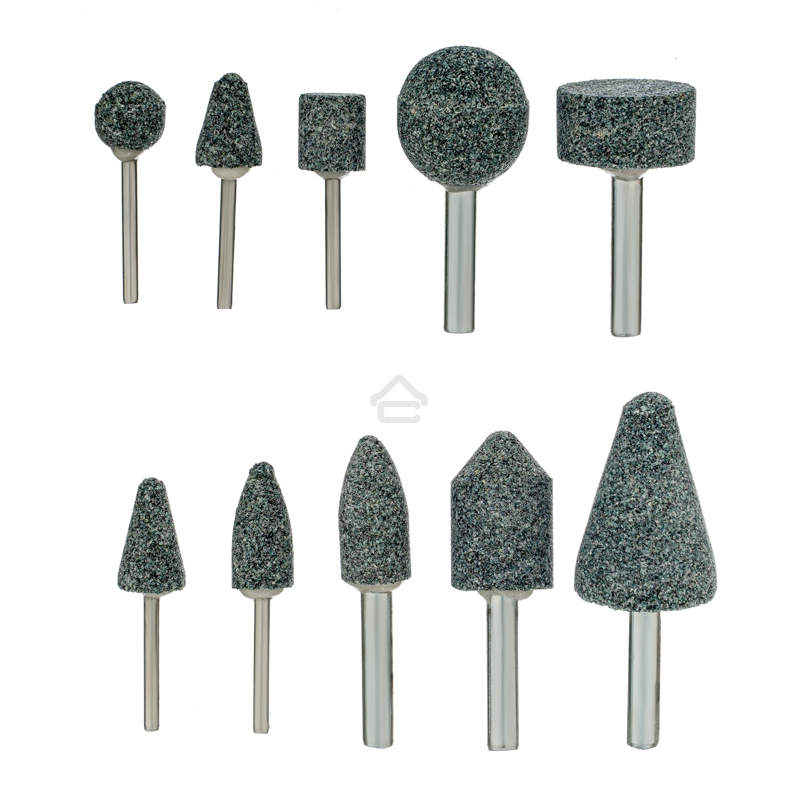Набор шарошек Denzel абразивных для дрели (ПШМ), 63С, 10 шт.
