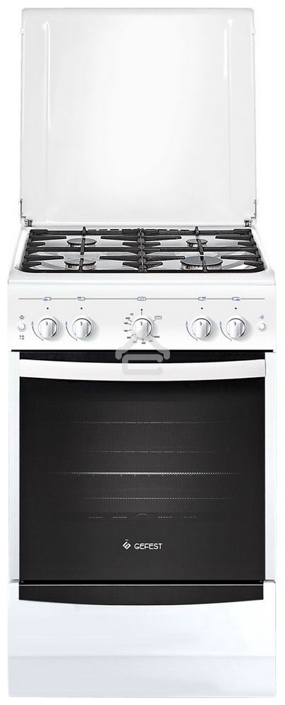 Плита газовая Gefest ПГ 5100-02 0009 белый, конфорок 4 шт, духовка 52 л, 50 см x 85 см x 58.5 см