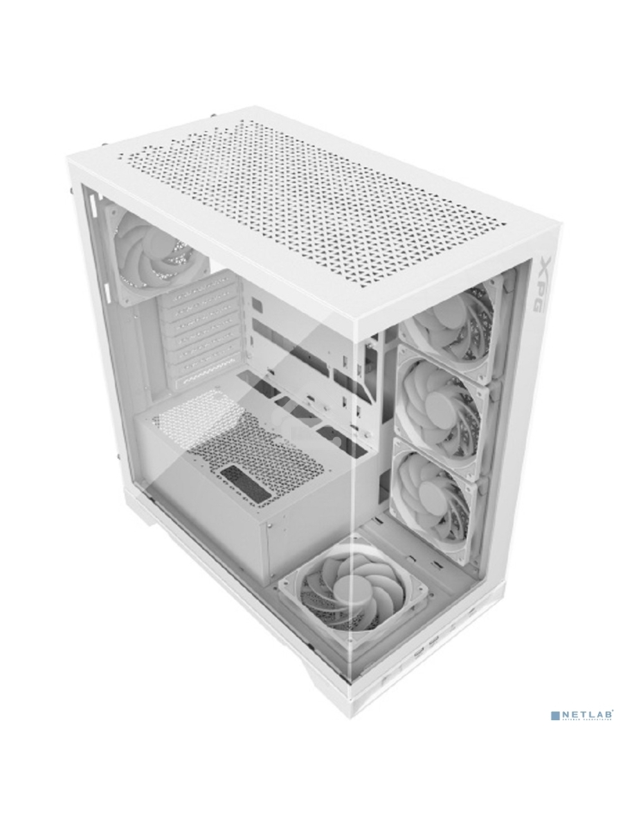 Компьютерный корпус XPG INVADER X WHITE (INVADERXMT-WHCWW) Mid-Tower Gaming ATX PC Case with Panoramic View, Tempered Glass Panels, and RGB Lighting Black