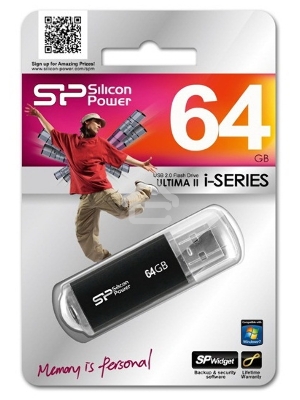 Флеш диск Silicon Power USB Drive 64Gb Ultima II SP064GBUF2M01V1K {USB2.0, Black}