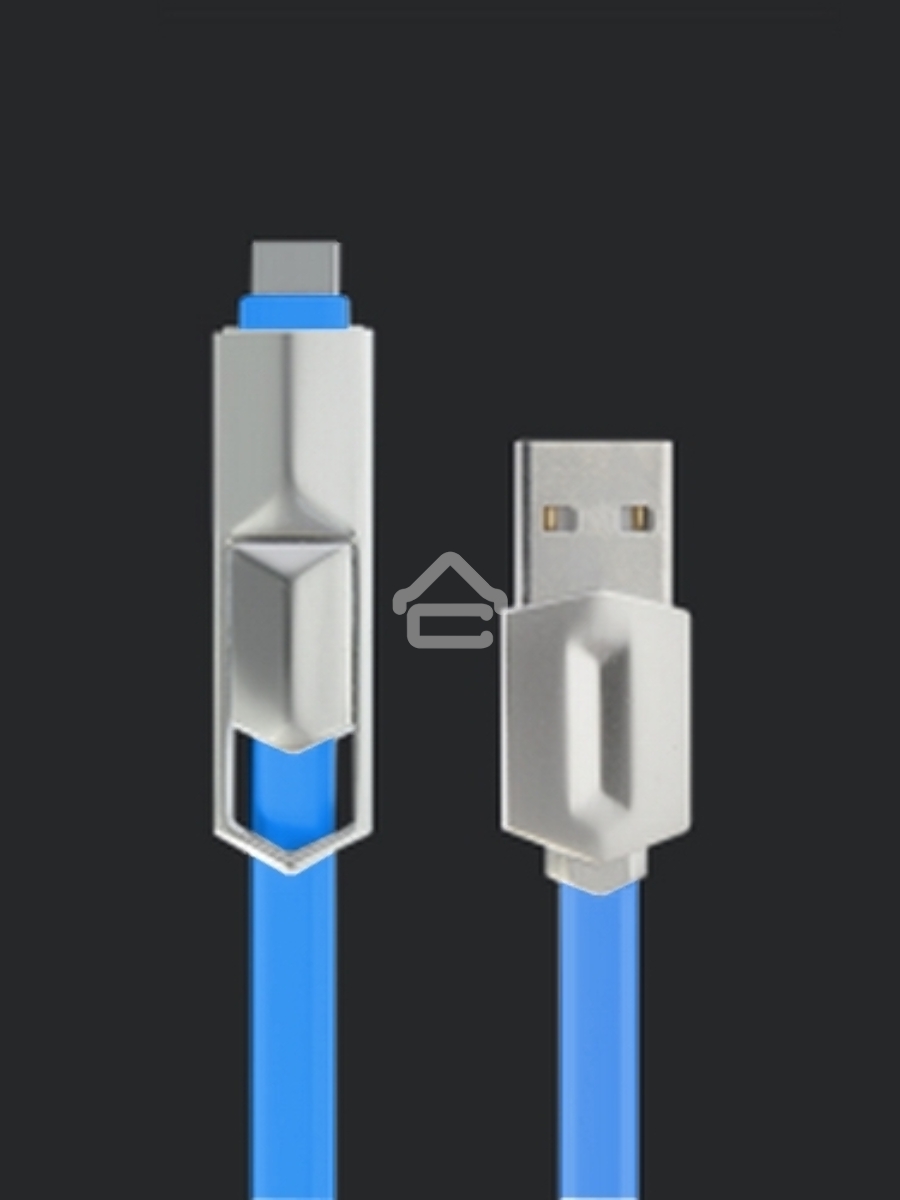 Кабель USB ACD-DUAL Lightning / MicroUSB ~ USB-A 2в1, TPE, 1м, синий (ACD-U924-CML)