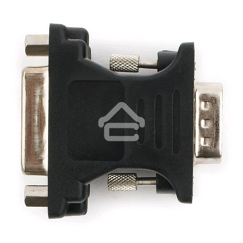 Переходник Cablexpert VGA-DVI, 15M/25F, черный, пакет (A-VGAM-DVIF-01)