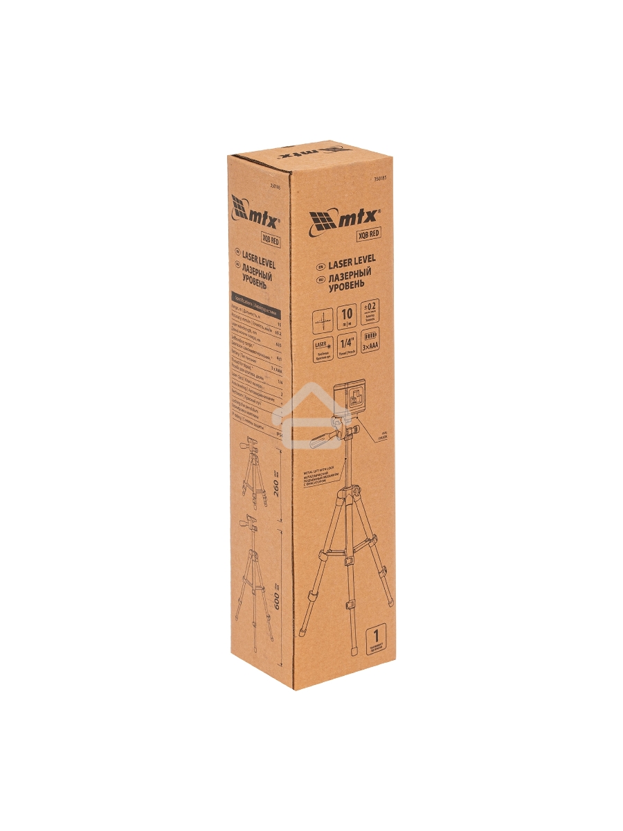 Лазерный уровень XQB RED Pro SET, 10 м, красный луч, батарейки, штатив MTX