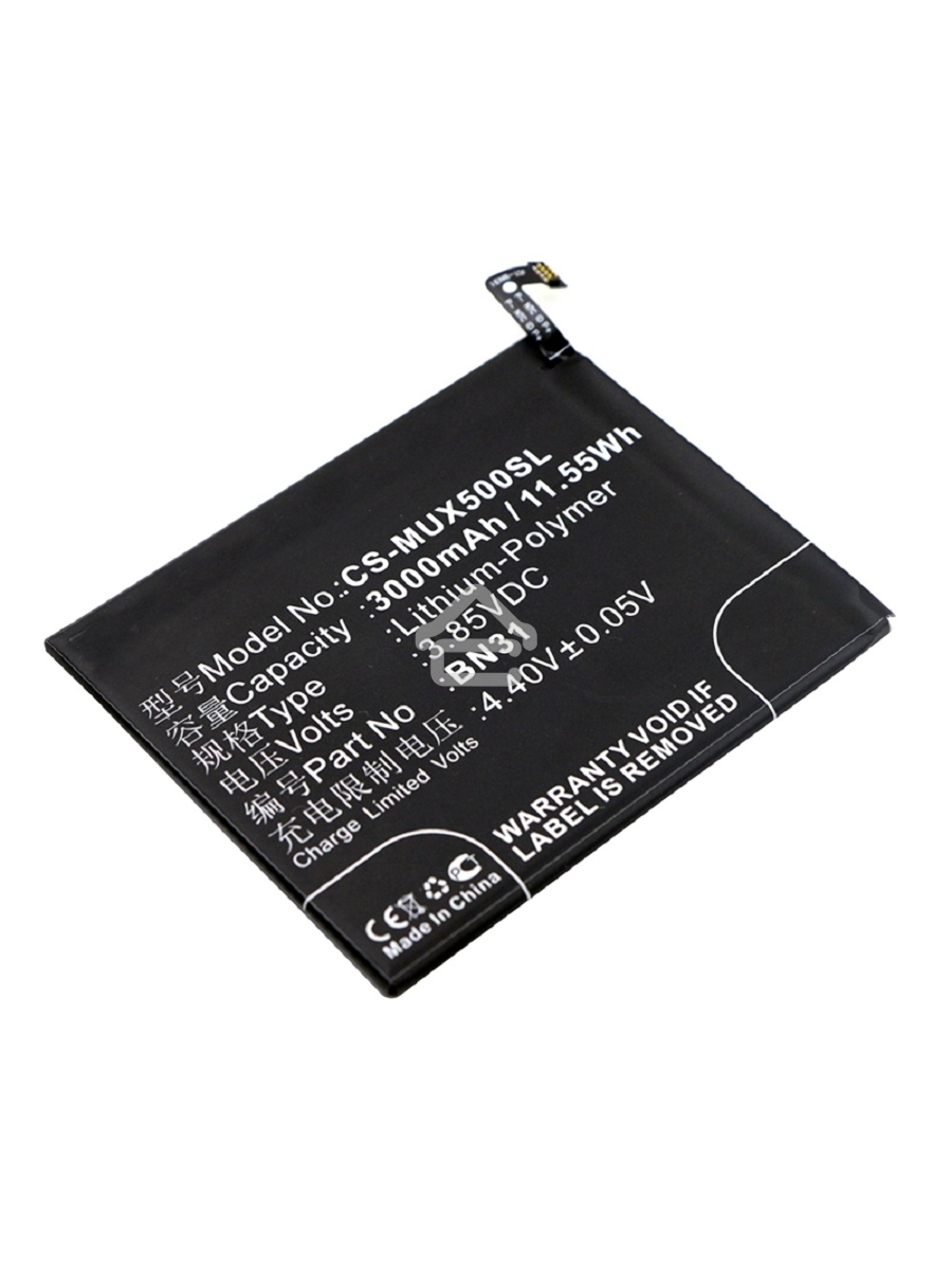 Аккумулятор CameronSinoCS-MUX500SL BN31 для Xiaomi 5X, MDE63.85V / 3000mAh / 11.55Wh