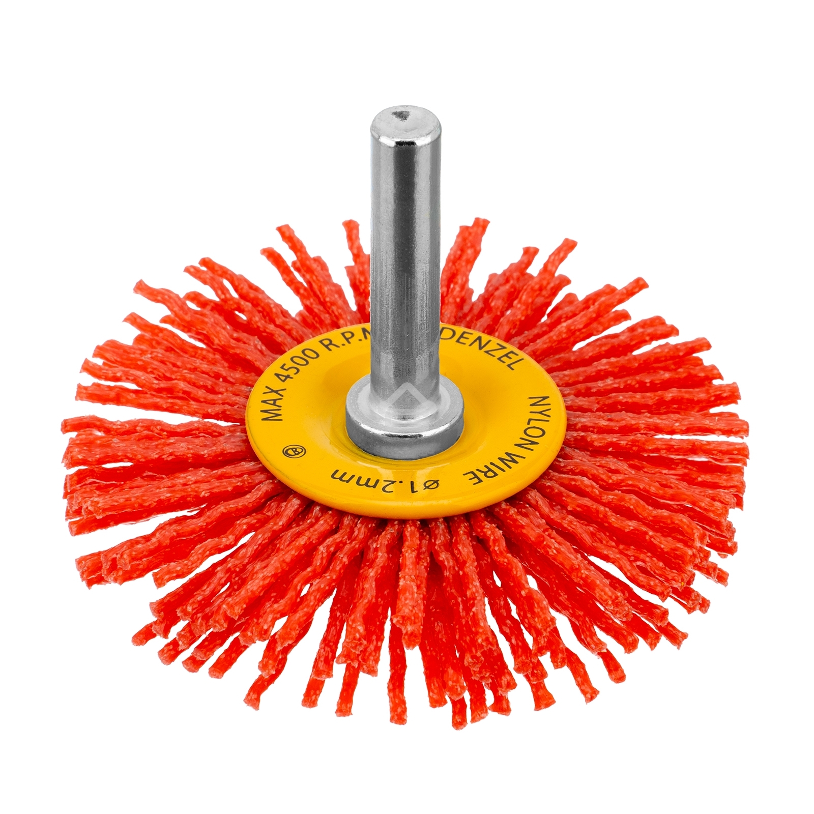 Щетка для дрели Denzel 65 мм, плоская, со шпилькой, нейлоновая щетина