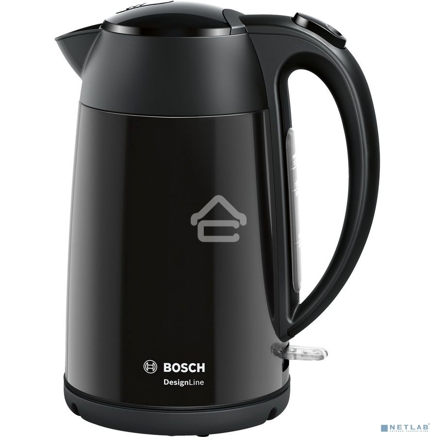 Чайник электрический Bosch TWK3P423 1.7 л, 2400 Вт, черный (корпус: нержавеющая сталь)